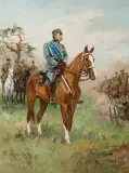 Czesław Wasilewski, Marszałek Józef Piłsudski na Kasztance, 1934, olej, płótno
