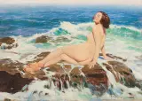Syrena na Capri by Feliks Michał Wygrzywalski, lata 30. XX w., olej, płótno, sold Oct 2019