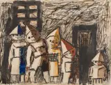 Tadeusz Makowski, Dzieci, po 1929, akwarela, papier