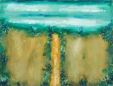 Pejzaż by Jerzy Nowosielski, 1987, olej, płótno, sold Oct 2019