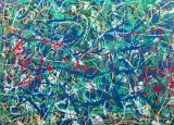 Kompozycja nr 189 by Edward Dwurnik, 2003, olej, płótno, sold Oct 2019