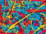 Abstrakcja by Edward Dwurnik, akryl, akwarela, tempera, papier, sold Oct 2019