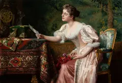 Władysław Czachórski, List, 1896, olej, płótno naklejone na płytę pliśniową