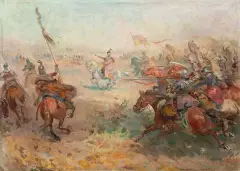 Antoni Trzeszczkowski, Jan III Sobieski pod Wiedniem, lata 20. XX w., olej, płótno