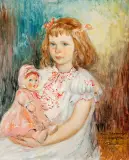 Eliasz Kanarek, Dziewczynka z lalką, 1935, olej, płótno