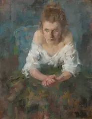 Olga Boznańska, Kobieta w białej bluzce, 1902, olej, tektura