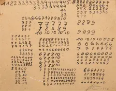 Roman Opałka, W stronę Liczonych, 1964, flamaster, karton