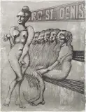 Jan Lebensztejn, Strasbourg St. Denis (Bylwar St. Denis), 1972, litografia barwna, papier