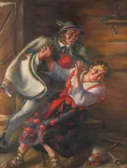 Sylwerjusz Saski, Scena w karczmie, olej, płótno