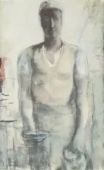 Leopold Gottlieb, Kobieta w kuchni, olej, gwasz, papier