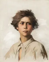 Portret chłopca by Anna Bilińska-Bohdanowicz, 1889, technika mieszana, płótno, sold Mar 2020