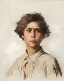 Anna Bilińska-Bohdanowicz, Portret chłopca, 1889, technika mieszana, płótno