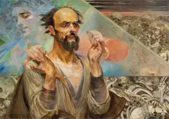 Jacek Malczewski, Wizja Ezechiela, 1917, olej, tektura