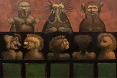 Le Parquet (Trybunał) by Jan Lebensztejn, 1971, akryl, olej, płótno, sold Mar 2020