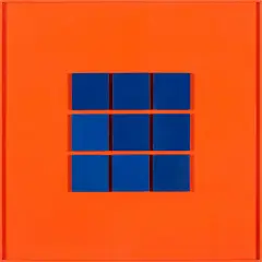 Henryk Stażewski, Relief 21, 1969, metal, akryl drewno