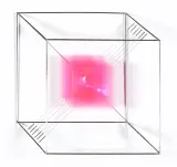 Piotr Kowalski, Cube Nr 7, 1967, konstrukcja inox, różowa pleksi