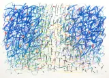 Fala by Wojciech Fangor, 1973, kredka olejna, papier, sold Mar 2020