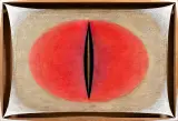 Tadeusz Szpunar, Idol złoty, 1974, technika własna, płótno, drewno