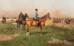 Tadeusz Ajdukiewicz, Generał książę Leopold von Croy w stroju konnym na manewrach, 1888, olej, płótno