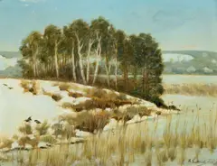 Marcin Gottlieb, Pejzaż, 1905, olej, płyta