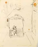 Tadeusz Makowski, Metro, 1919, tusz, papier