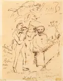Tadeusz Makowski, Mały koncert, 1919, tusz, papier
