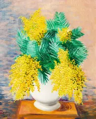 Mimozy by Moïse Kisling, 1947, olej, płótno, sold Jun 2020
