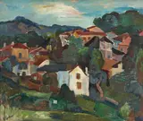 Henri Epstein, Wioska, 1925, olej, płótno