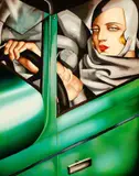 Tamara Łempicka, Autoportret w zielonym Bugatti, 1932/1994