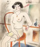 Janusz Maria Brzeski, Simona, 1930, akwarela, ołówek, papier