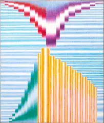 Poliformy LXXXXVII "Przypomnienie Orientu" by Zofia Artymowska, 1982, akryl, płótno, sold Jun 2020