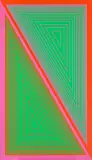 Richard Anuszkiewicz, Triangulated Green, ed. 11/50, 1977, akryl, szablon/płyta