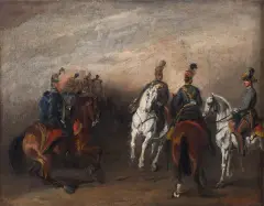 Piotr Michałowski, Husary austriackie, 1840-1850, olej, płótno