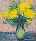 Kwiaty by Cybis Hanna Rudzka, olej, karton, sold Oct 2020