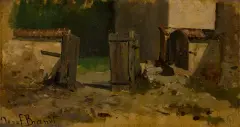 Józef Brandt, Studium do obrazu Zaloty kozaka, ok. 1874, olej, tektura