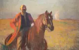 Leon Wyczółkowski, Autoportret konny / Powitanie stepów, 1892, pastel, płótno gruntowane