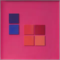 Relief nr 22 by Henryk Stażewski, 1973, akryl, płyta pilśniowa, drewno, sold Dec 2020