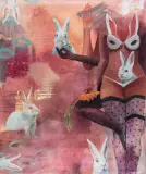 Daniela Jauregui, Rabbit Season, 2020, akryl, płótno
