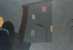Iwo Zaniewski, Foggy Night, 2014, olej, płótno