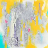 Gossia Zielaskowska, Yellow Silver Map, 2020, akryl, płótno