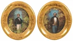 Teofil Kwiatkowski, Para portretów męskich, 1846, akwarela, gwasz, papier