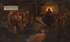 Włodzimierz Tetmajer, Pokłon przed Matką Boską, ok. 1895, olej, płótno