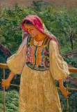 Józef Krasnowolski, Madonna Chłopska, olej, płyta