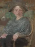 Olga Boznańska, Portret Henryki Marii Kurnatowskiej, 1913, olej, tektura
