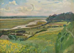 Stanisław Kamocki, Sandomierz, ok.1925, olej, tektura