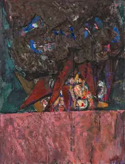 Aleksander Kobzdej, Fresser, 1965, olej, płyta wiórowa
