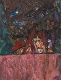 Aleksander Kobzdej, Fresser, 1965, olej, płyta wiórowa