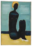 Murzynka na plaży by Jerzy Nowosielski, 1987, olej, płótno, sold Mar 2021