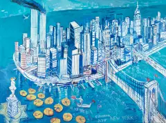 Edward Dwurnik, New York, 2017, olej, płótno