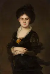 Nathaniel Sichel, Dama w czerni, olej, płótno